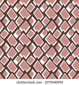 Abstract Hand Drawing Retro Geometric Shapes Squares Seamless Vector Pattern Isolated Background
