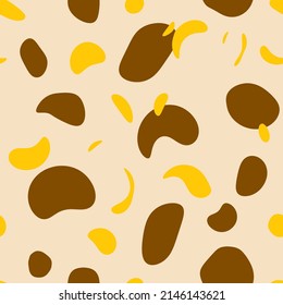 Abstract Hand Drawing Retro Geometric Shapes Dots Seamless Vector Pattern Isolated Background