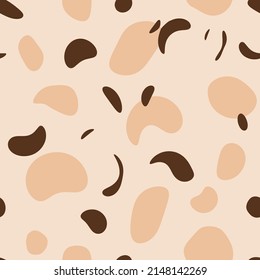 Abstract Hand Drawing Retro Geometric Shapes Dots Seamless Vector Pattern Isolated Background