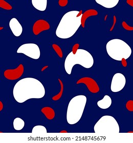 Abstract Hand Drawing Retro Geometric Shapes Dots Seamless Vector Pattern Isolated Background