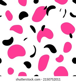 Abstract Hand Drawing Retro Geometric Shapes Dots Seamless Vector Pattern Isolated Background