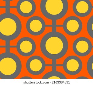 Abstract Hand Drawing Retro Geometric Shapes Seamless Vector Pattern Isolated Background