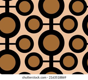 Abstract Hand Drawing Retro Geometric Shapes Seamless Vector Pattern Isolated Background