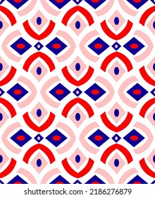 Abstract Hand Drawing Retro Geometric Ethnic Shapes Seamless Vector Pattern Isolated Background