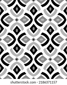 Abstract Hand Drawing Retro Geometric Ethnic Shapes Seamless Vector Pattern Isolated Background