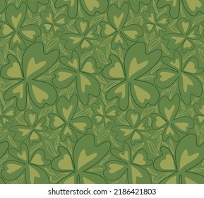 Abstraktes Handzeichnen, geometrische Hibiskus-Blumen und Blätter Nahtloses Vektormuster, isolierter Hintergrund