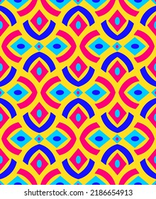 Abstract Hand Drawing Retro Geometric Ethnic Shapes Seamless Vector Pattern Isolated Background