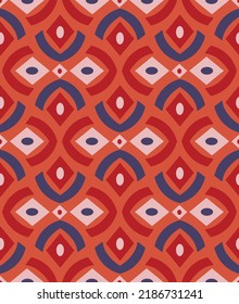 Abstract Hand Drawing Retro Geometric Ethnic Shapes Seamless Vector Pattern Isolated Background