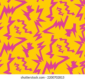Abstract Hand Drawing Retro Geometric Zig Zag Shapes Arrows Seamless Vector Pattern Isolated Background