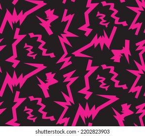 Abstract Hand Drawing Retro Geometric Zig Zag Shapes Arrows Seamless Vector Pattern Isolated Background