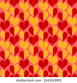 Fondo aislado del plano de la mano del plano retro del mosaico geométrico del corazón del vector sin soldadura 