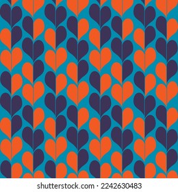 Fondo aislado del plano de la mano del plano retro del mosaico geométrico del corazón del vector sin soldadura 