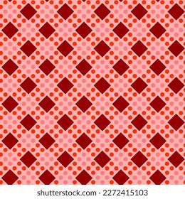 Abstract Hand Drawing Retro Geometric Diagonal Checkered Squares Seamless Plaid Tartan Vector Pattern Isolated Background