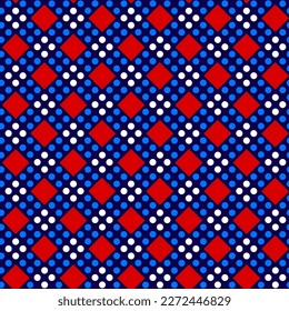 Abstract Hand Drawing Retro Geometric Diagonal Checkered Squares Seamless Plaid Tartan Vector Pattern Isolated Background