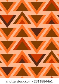 Abstract Hand Drawing Retro Geometric Triangles Seamless Vector Pattern Isolated Background