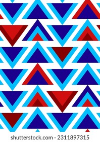 Abstract Hand Drawing Retro Geometric Triangles Seamless Vector Pattern Isolated Background