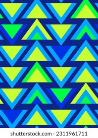 Abstract Hand Drawing Retro Geometric Triangles Seamless Vector Pattern Isolated Background