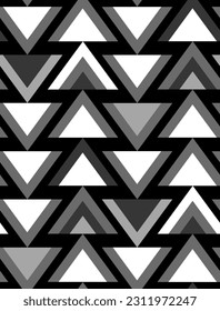 Resumen Dibujo manual Retro Triángulos Geométricos Patrón vector sin soldadura Fondo aislado