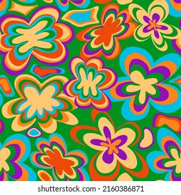 Dibujo manual abstracto Retro Flores de margarita grandes Patrón vectorial transparente Fondo aislado