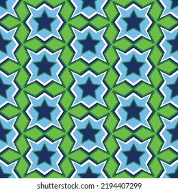Abstraktes Handziehen Retro-Mosaik-Honeycomb Hexagonale geometrische Formen Stars Nahtlose Vektormuster isolierter Hintergrund