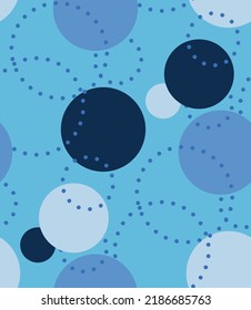 Abstract Hand Drawing Retro Polka Dots and Dashed Circles Seamless Vector Pattern Isolated Background