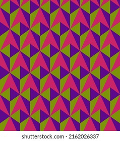 Abstract Hand Drawing Retro Polygon Geometric Shapes Triangles Seamless Vector Pattern Isolated Background