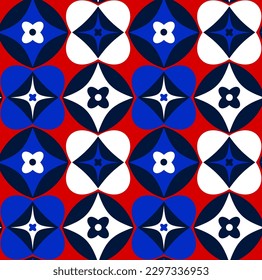 Abstract Hand Drawing Retro Tile Geometric Shapes Seamless Vector Pattern Isolated Background 