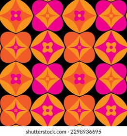Abstract Hand Drawing Retro Tile Geometric Shapes Seamless Vector Pattern Isolated Background 