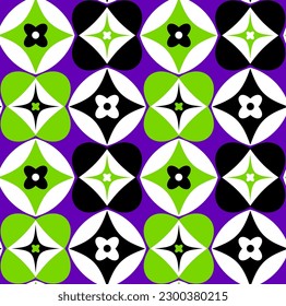 Abstract Hand Drawing Retro Tile Geometric Shapes Seamless Vector Pattern Isolated Background 