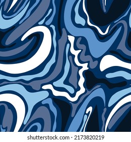 Abstract Hand Drawing Retro Wavy Stripes Brush Strokes Seamless Vector Pattern Isolated Background