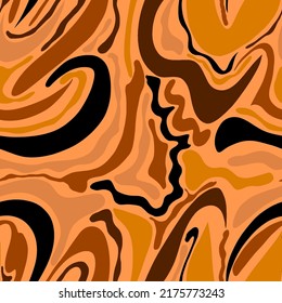 Abstract Hand Drawing Retro Wavy Stripes Brush Strokes Seamless Vector Pattern Isolated Background