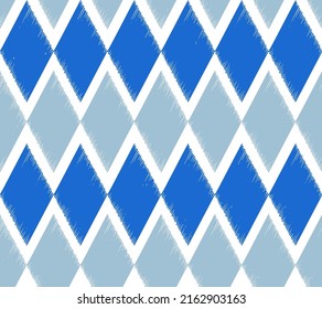 Abstract Hand Drawing Scribble Geometric Grid Tile Diamond Argyle Shapes Seamless Vector Pattern Isolated Background