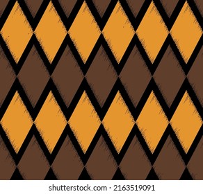 Resumen Dibujo manual Scribble Geometric Grid Tile Diamond Argyle Shapes Seamless Vector Pattern Fondo Aislado