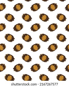 Abstract Hand Drawing Scribble Geometric Leopard Dots Animal Skin Shapes Seamless Vector Pattern Isolated Background