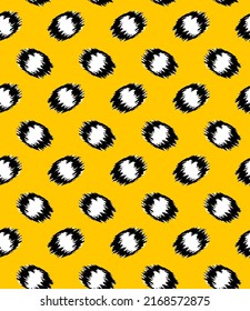 Abstract Hand Drawing Scribble Geometric Leopard Dots Animal Skin Shapes Seamless Vector Pattern Isolated Background