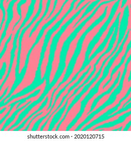 Abstract Hand Drawing Seamless Diagonal Zebra Tiger Stripes Vector Pattern