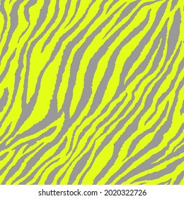 Abstract Hand Drawing Seamless Diagonal Zebra Tiger Stripes Vector Pattern