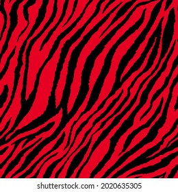 Abstract Hand Drawing Seamless Diagonal Zebra Tiger Stripes Vector Pattern