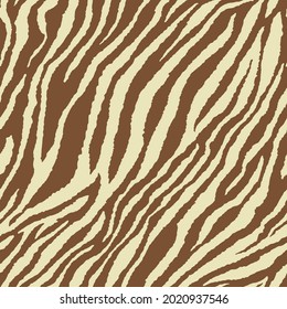 Abstract Hand Drawing Seamless Diagonal Zebra Tiger Stripes Vector Pattern