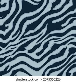 Abstract Hand Drawing Seamless Diagonal Zebra Tiger Stripes with Strokes Vector Pattern Isolated Background