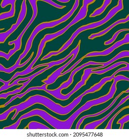Resumen de la mano Dibujo de bandas de tigre de cebra diagonal sin soldadura con patrón vector de sobresalto fondo aislado