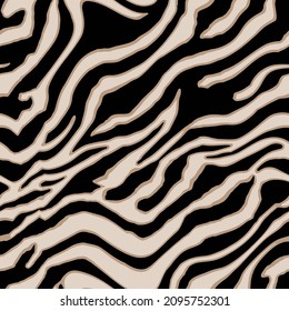 Resumen de la mano Dibujo de bandas de tigre de cebra diagonal sin soldadura con patrón vector de sobresalto fondo aislado