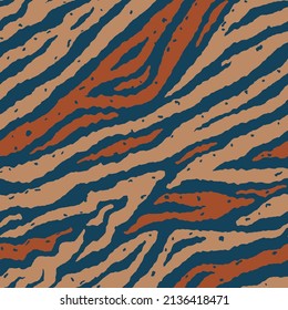 Resumen de la mano Dibujo de bandas de tigre de cebra diagonal sin soldadura con manchas y patrón vectorial de puntos Fondo aislado
