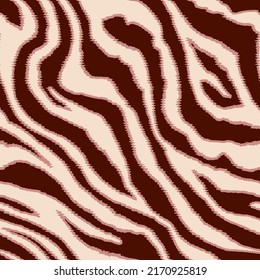 Abstract Hand Drawing Seamless Diagonal Zebra Tiger Stripes with Stitch Strokes Vector Pattern