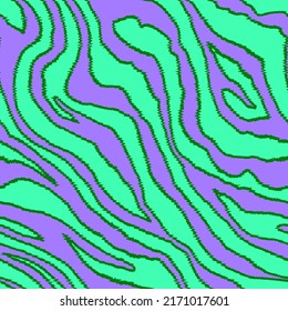 Abstract Hand Drawing Seamless Diagonal Zebra Tiger Stripes with Stitch Strokes Vector Pattern