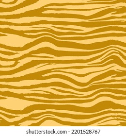 Abstract Hand Drawing Seamless Horizontal Zebra Tiger Stripes Vector Pattern