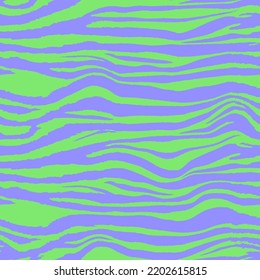 Abstract Hand Drawing Seamless Horizontal Zebra Tiger Stripes Vector Pattern