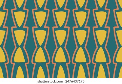 Abstract hand drawing seamless pattern with abstract  shapes of yellow and orange triangles Vector illustration design for background, wallpaper, textile, print, wrapping, fabric, clothing, home decor