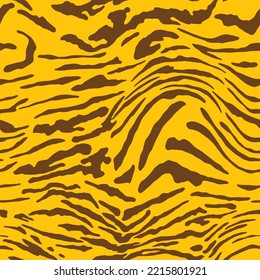 Abstract Hand Drawing Seamless Wavy Liquid Zebra Tiger Stripes Vector Pattern