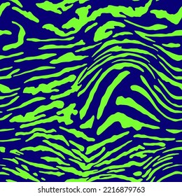 Abstracto Dibujo Mano Sin Marea Onda Líquido Tápicos De Tigre De Zebra Sin Marea Patrón Vector